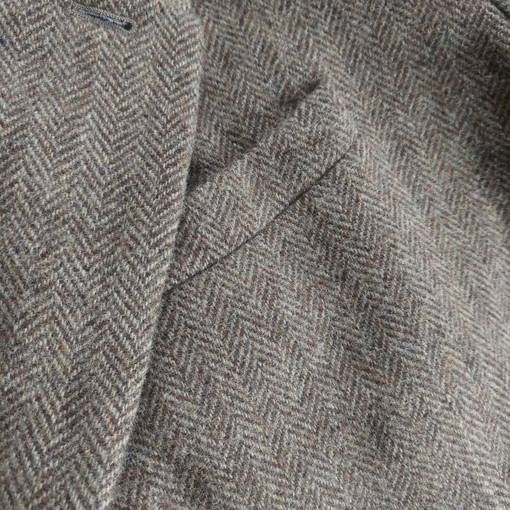 Vintage L.L.Bean Shetland Wool Jacket Brown Insulated Size 50 REG - Picture 7 of 13